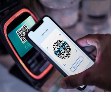 scanned qr-code on phone screen